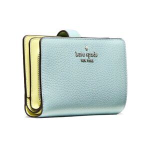 New Kate Spade Medium Compact Bifold Wallet Pebble Leather Aventurine